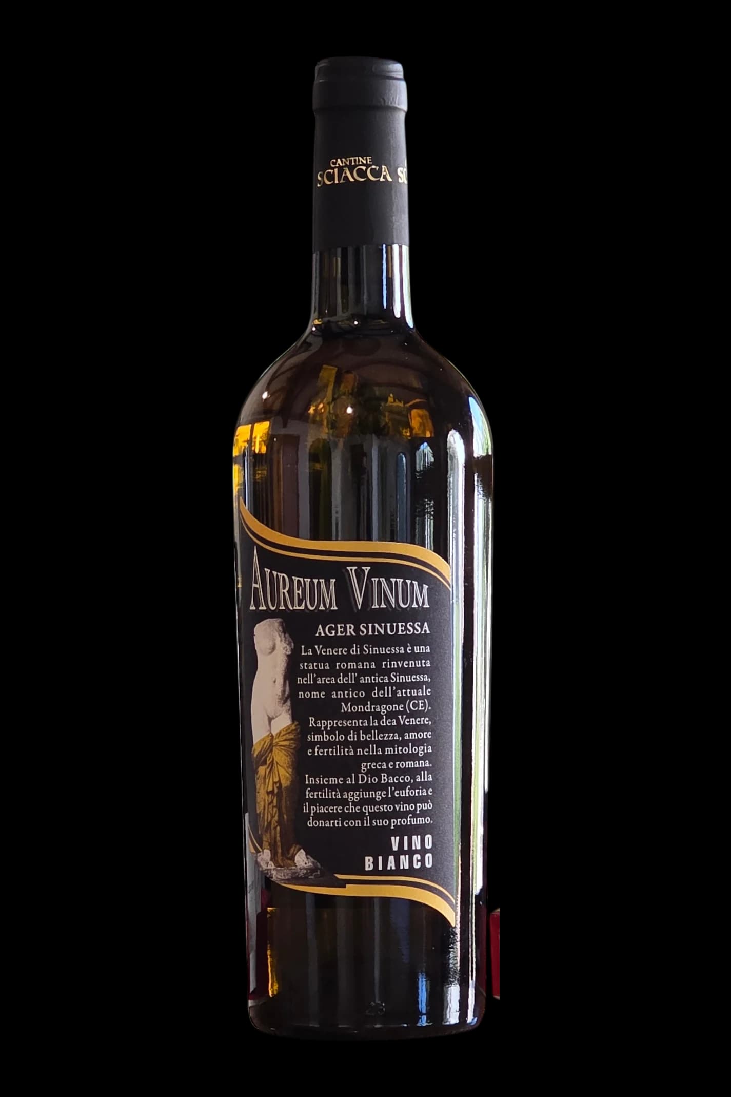 Bottiglia Aureum Vinum Bianco, etichetta fronte