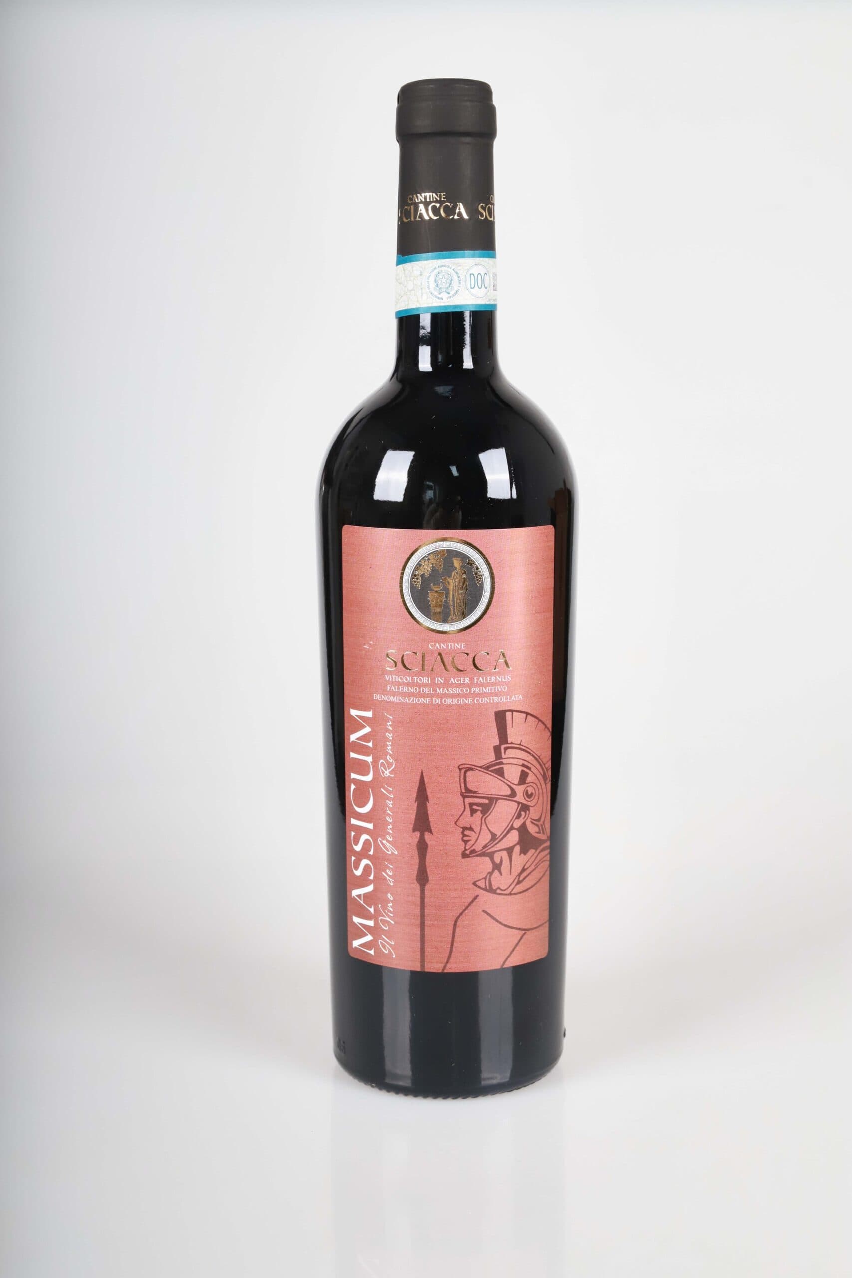Bottiglia Massicum, etichetta fronte