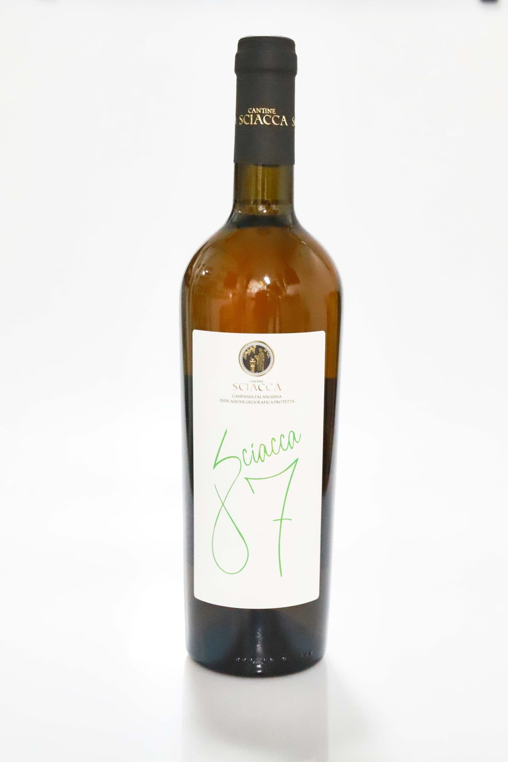 Bottiglia Sciacca 87 Falanghina, etichetta fronte
